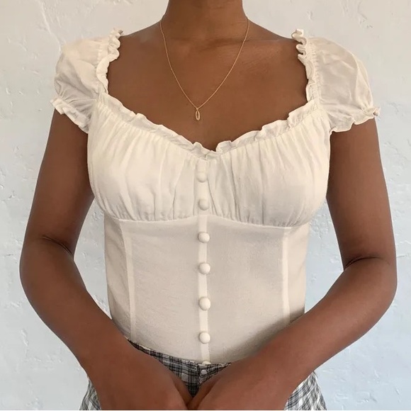 Reformation Tops - Reformation White Long Sleeve Top NWOT